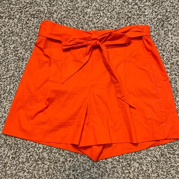 J. Crew Tie-Waist Short in Cotton Poplin Red - Picture 1 of 7